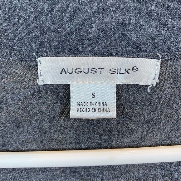 August Silk Grey Open Front Cardigan Sweater Size Small - Picture 10 of 11